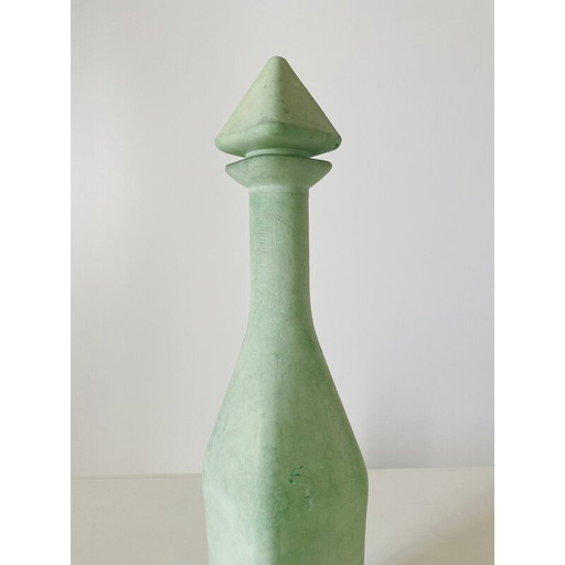 Botella de vidrio vintage decorativa, Italia, años 60