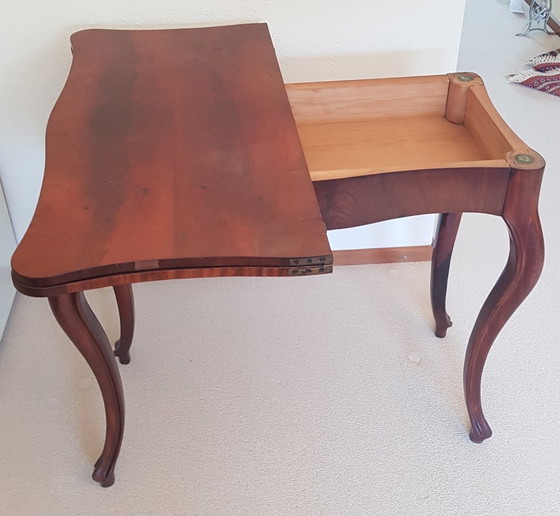 Image 1 of Antique Walnut Folding Console Table