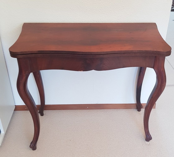 Image 1 of Antique Walnut Folding Console Table