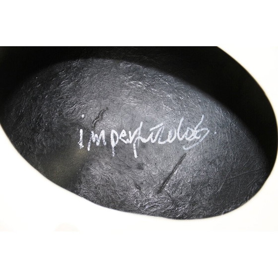 Image 1 of Vintage side table in white stained fiberglass