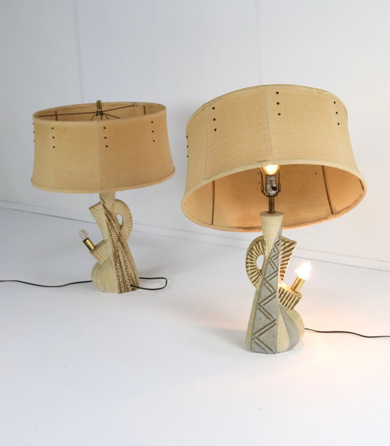 Image 1 of Set Of 2 American Table Lamps Vintage