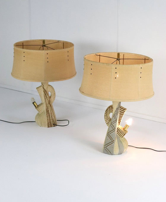 Image 1 of Set Of 2 American Table Lamps Vintage