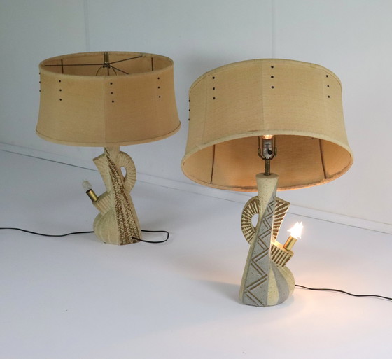 Image 1 of Set Of 2 American Table Lamps Vintage