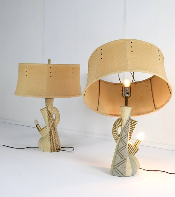 Image 1 of Set Of 2 American Table Lamps Vintage