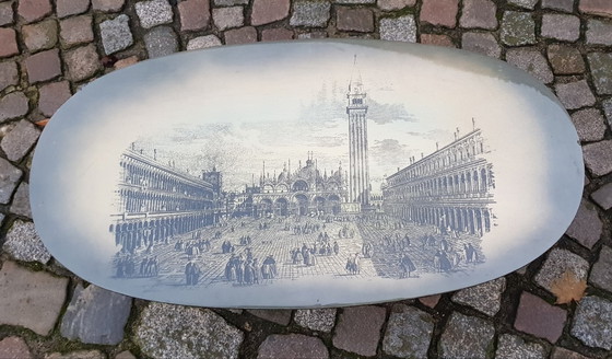 Image 1 of Italian Coffee Table With A Picture Of The Piazza San Marco