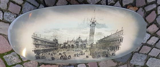 Image 1 of Italian Coffee Table With A Picture Of The Piazza San Marco