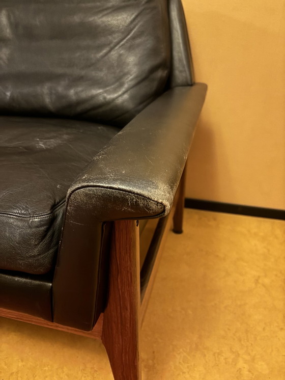 Image 1 of Upper Camp Sofa And Armchair In Rosewood And Leather