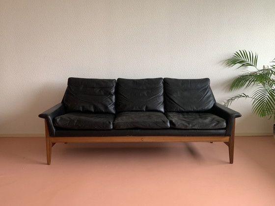 Image 1 of Upper Camp Sofa And Armchair In Rosewood And Leather