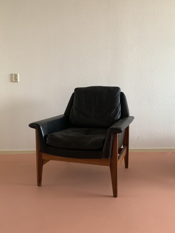 Image 1 of Upper Camp Sofa And Armchair In Rosewood And Leather