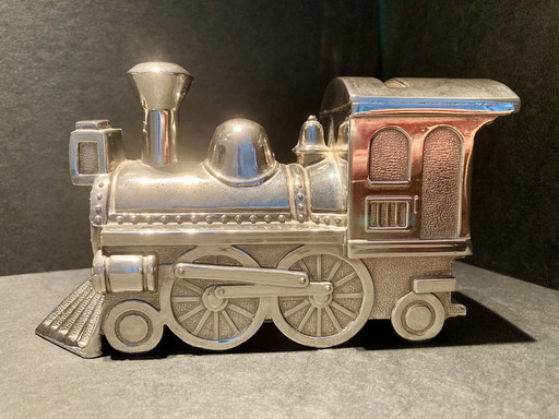 Silver plated Money Box Locomotive