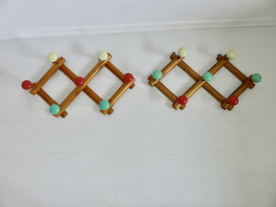 Image 1 of Appendiabiti a fisarmonica con palline colorate anni &#39;60