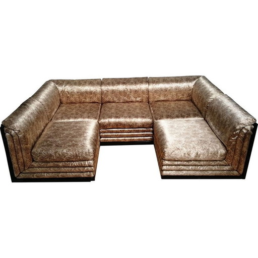 Vintage silk modular sofa by Pierre Cardin, 1970-1980s