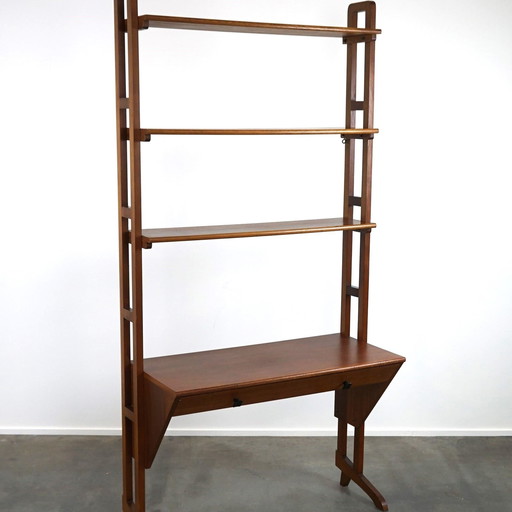 Vintage 1960s open cabinet/ bookcase/ shelf cabinet with 1 drawer, 3 shelves