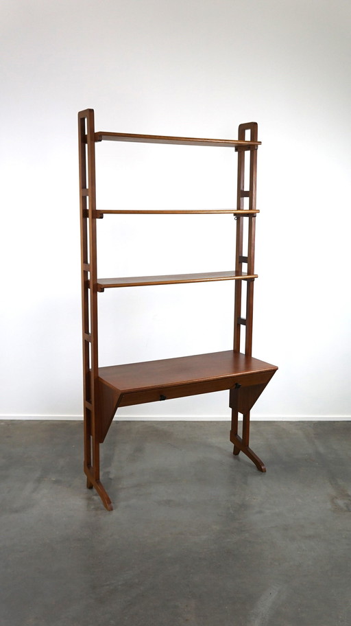 Vintage 1960s open cabinet/ bookcase/ shelf cabinet with 1 drawer, 3 shelves