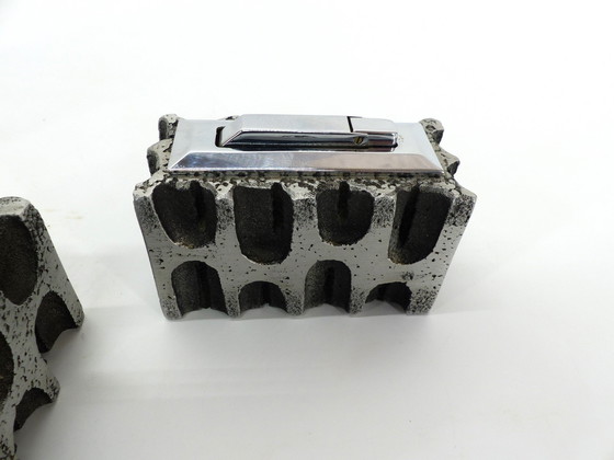 Image 1 of Casper Studioguss 1970 Aluminium Brutalist Smoker Set