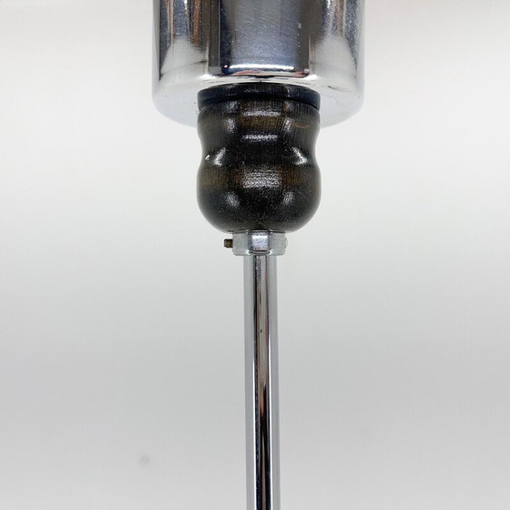 Image 1 of Vintage chrome and clear bubble glass chandelier, 1970s