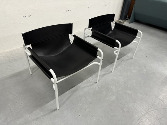 Image 1 of 2 Spectrum Sz02 Armchairs Black Saddle Leather