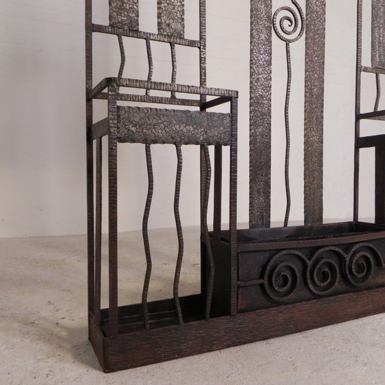 Image 1 of Large Standing Art Deco Wall Coat Rack, 1930s