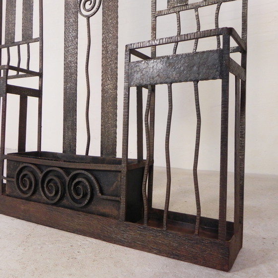 Image 1 of Large Standing Art Deco Wall Coat Rack, 1930s