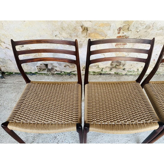 Image 1 of Set of 6 vintage rosewood chairs by Niels Moller for J L Møller Møbelfabrik, Denmark 1960