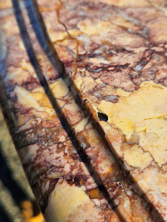 Image 1 of Tavolino da caffè in marmo vintage francese - Tavolino da cocktail in frassino e marmo - Tavolino da salotto - Stile Luigi XV - 