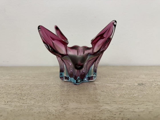 Image 1 of Ciotola in vetro di Murano rosa e blu, anni '70