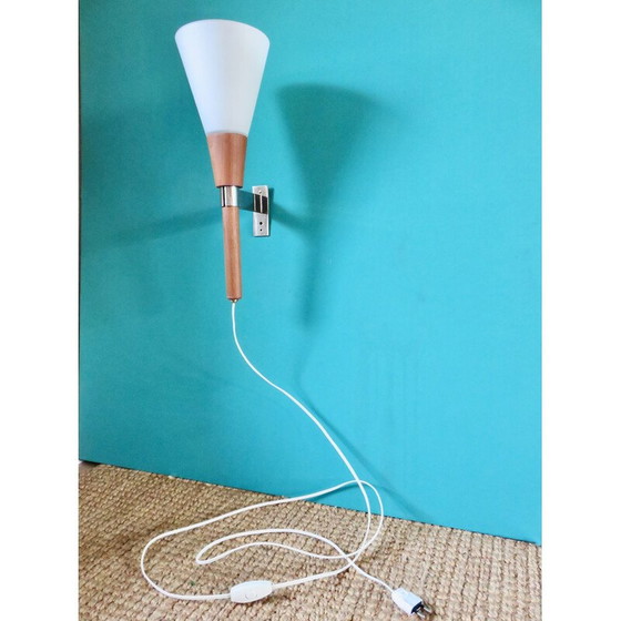 Image 1 of Vintage wall lamp in earthenware and opaline glass, Sweden 1960