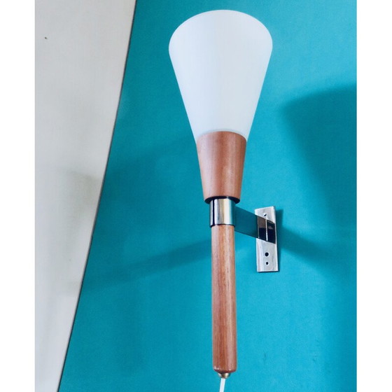 Image 1 of Vintage wall lamp in earthenware and opaline glass, Sweden 1960