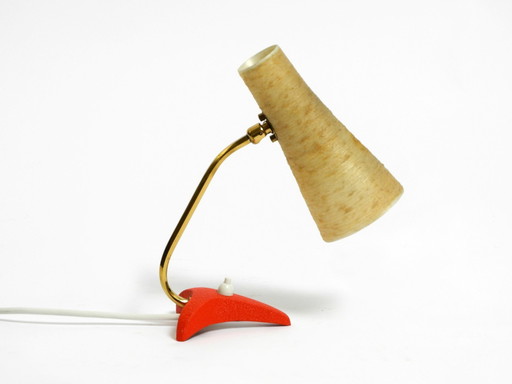 Beautiful Small Mid Century Modern Crow'S Foot Table Lamp With Fiberglass Lampshade By Cosack