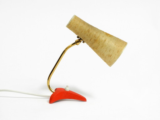 Beautiful Small Mid Century Modern Crow'S Foot Table Lamp With Fiberglass Lampshade By Cosack