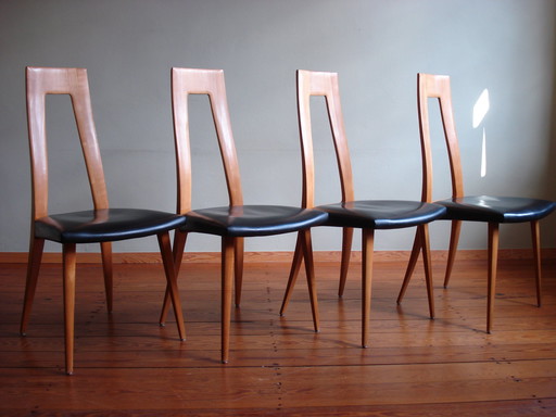 4x Chaise de salle à manger de Veil par Ernst Martin Dettinger