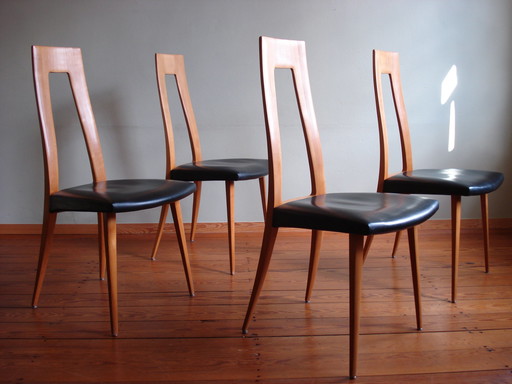 4x Chaise de salle à manger de Veil par Ernst Martin Dettinger