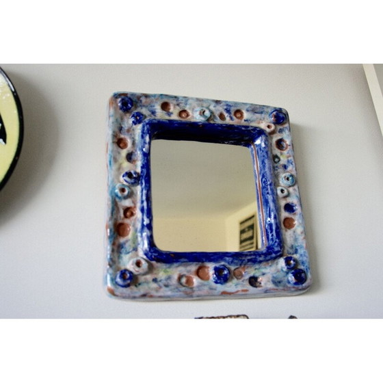 Image 1 of Vintage ceramic mirror by Isabelle Ferlay