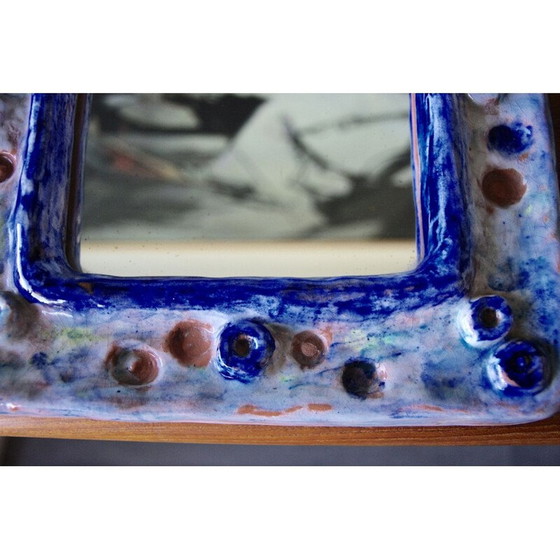 Image 1 of Vintage ceramic mirror by Isabelle Ferlay