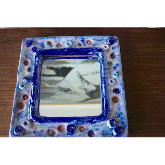 Image 1 of Vintage ceramic mirror by Isabelle Ferlay