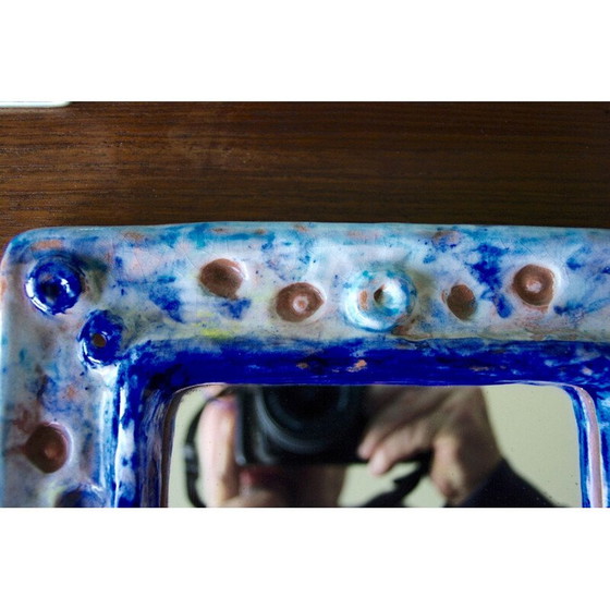 Image 1 of Vintage ceramic mirror by Isabelle Ferlay