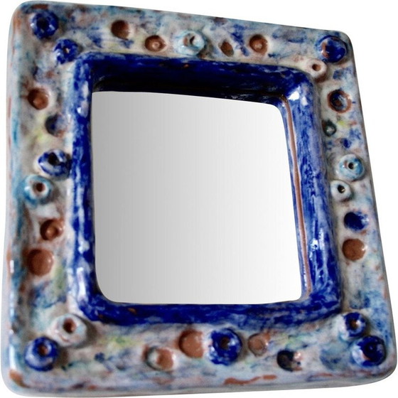 Image 1 of Vintage ceramic mirror by Isabelle Ferlay
