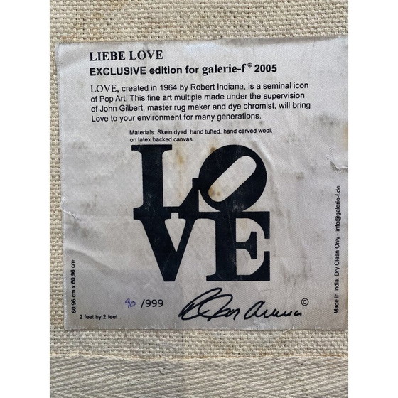 Image 1 of Vintage wool love rug by Robert Indiana, 2005