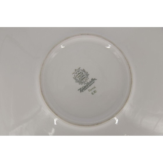 Image 1 of Vintage Porcelain Plate with Stripes Motifs from Weimar Porzellan, German 1970s