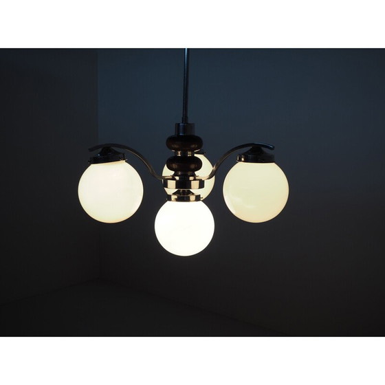 Image 1 of Lampadario vintage art déco in vetro cromato rosa, 1930