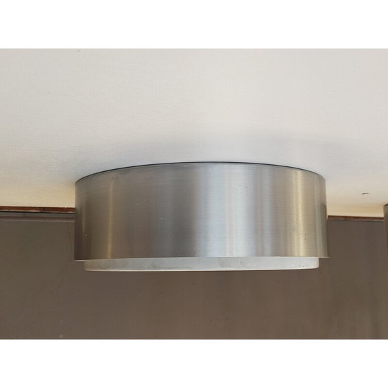 Image 1 of Vintage glass and aluminum ceiling lamp, 1960s