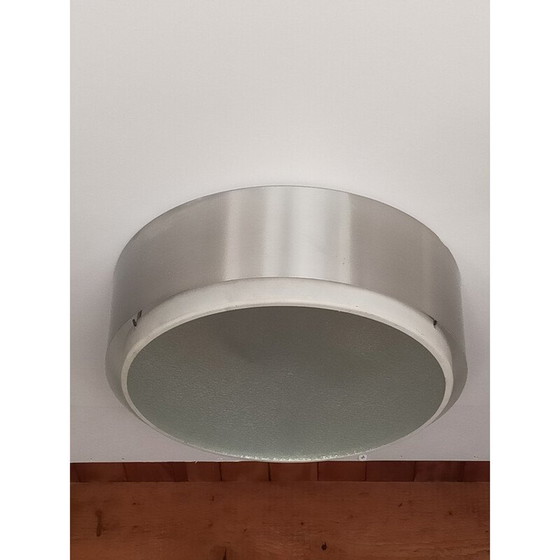 Image 1 of Vintage glass and aluminum ceiling lamp, 1960s
