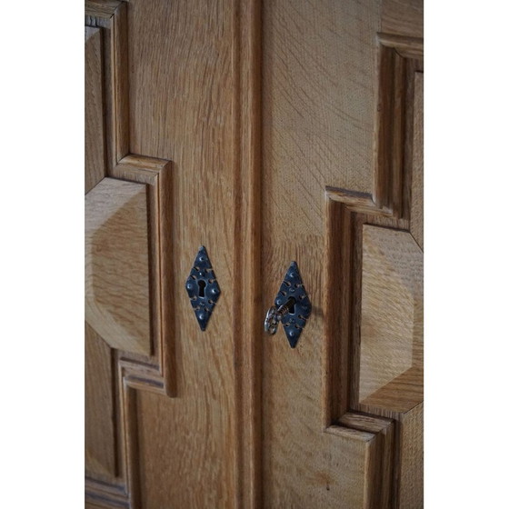 Image 1 of Brutalist vintage sideboard in solid oak, Denmark 1950