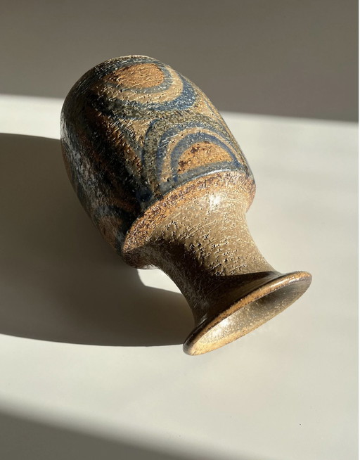 Noomi Backhausen Søholm Stentøj Denmark, earthenware vase, handmade, 1970s