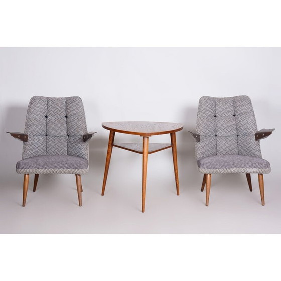 Image 1 of Tavolino laterale vintage in rovere, Cecoslovacchia 1950