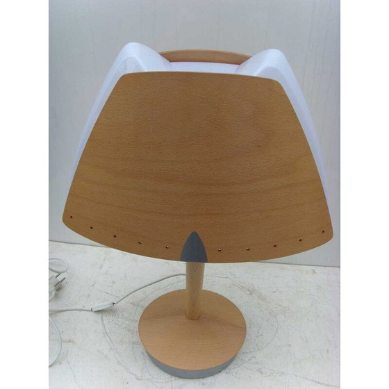 Image 1 of Lampada da tavolo vintage in metallo e legno per Lucid, 1970