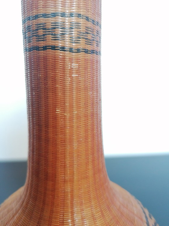 Image 1 of Chinese vase made of porcelain and bamboo