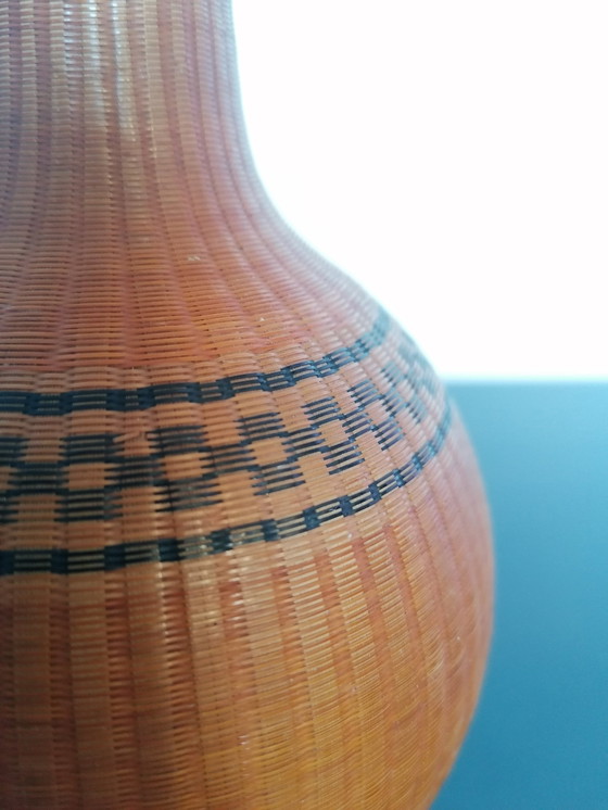 Image 1 of Chinese vase made of porcelain and bamboo