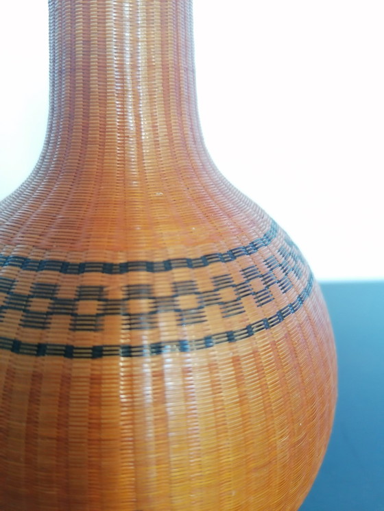 Image 1 of Chinese vase made of porcelain and bamboo