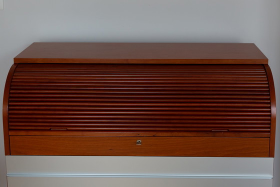 Image 1 of Bureau en cerisier et aluminium Vico Magistretti pour De Padova, Italie